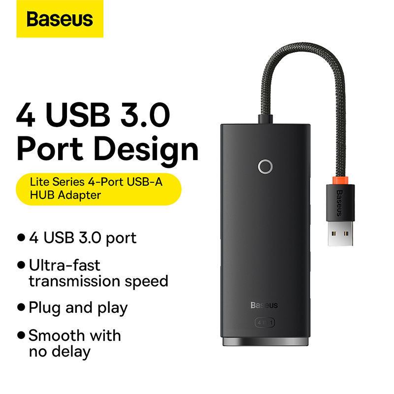 Hub Chuyển Đổi Baseus Lite Series Type-C | Mở Rộng 4 Cổng USB 3.0 Tốc Độ Cao 5Gbps