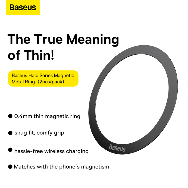 Vòng Từ Tính Baseus Halo | Hỗ Trợ Sạc Không Dây Nam Châm Cho Ốp Lưng (Bộ 2 Cái)
