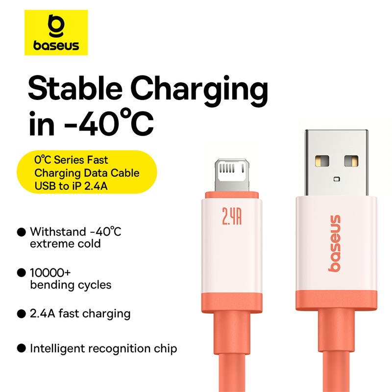 Cáp Sạc Nhanh Baseus 0℃ Series Fast Charging Data Cable USB to iP 2.4A