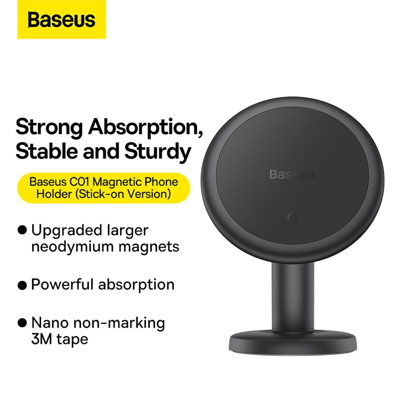 Giá Đỡ Baseus C01 Dán Taplo / Khe Gió | Nam Châm 4 Lõi, Keo 3M Nano Không Dấu Vết, Xoay 360 Độ