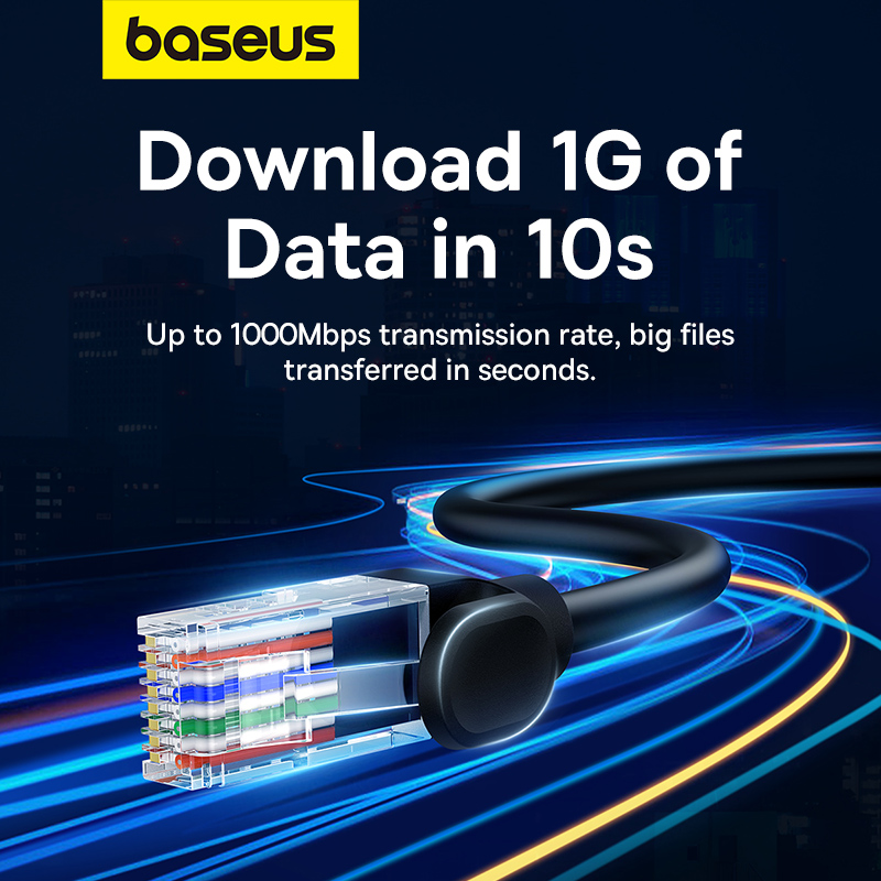 Cáp Mạng LAN Baseus CAT5 Chính Hãng | Dây Tròn Siêu Bền, Chơi Game & Xem Phim Không Giật Lag