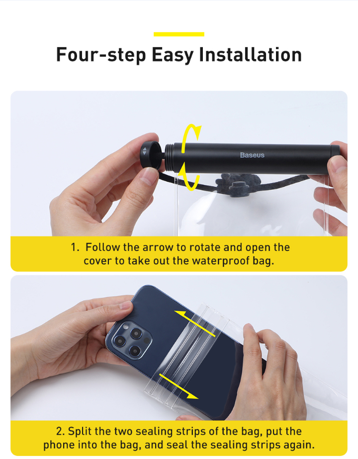 Túi Chống Nước Điện Thoại Baseus AquaGlide | Đi Biển, Bơi Lội, Chụp Ảnh Dưới Nước