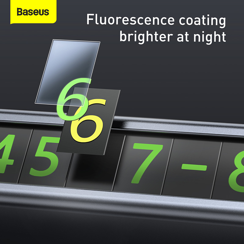 Bảng Ghi Số Điện Thoại Baseus Cho Ô Tô | Đế Hít Nam Châm, Số Dạ Quang, Kim Loại Cao Cấp