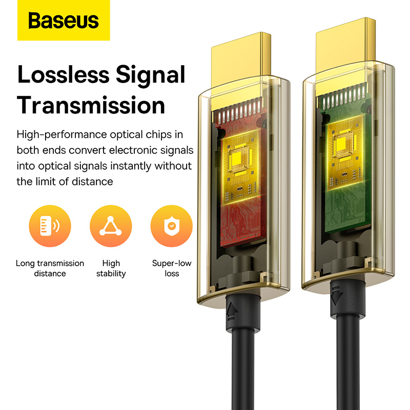 Cáp HDMI 4K@60Hz Baseus High Definition | Lõi Sợi Quang, Chống Nhiễu Tuyệt Đối