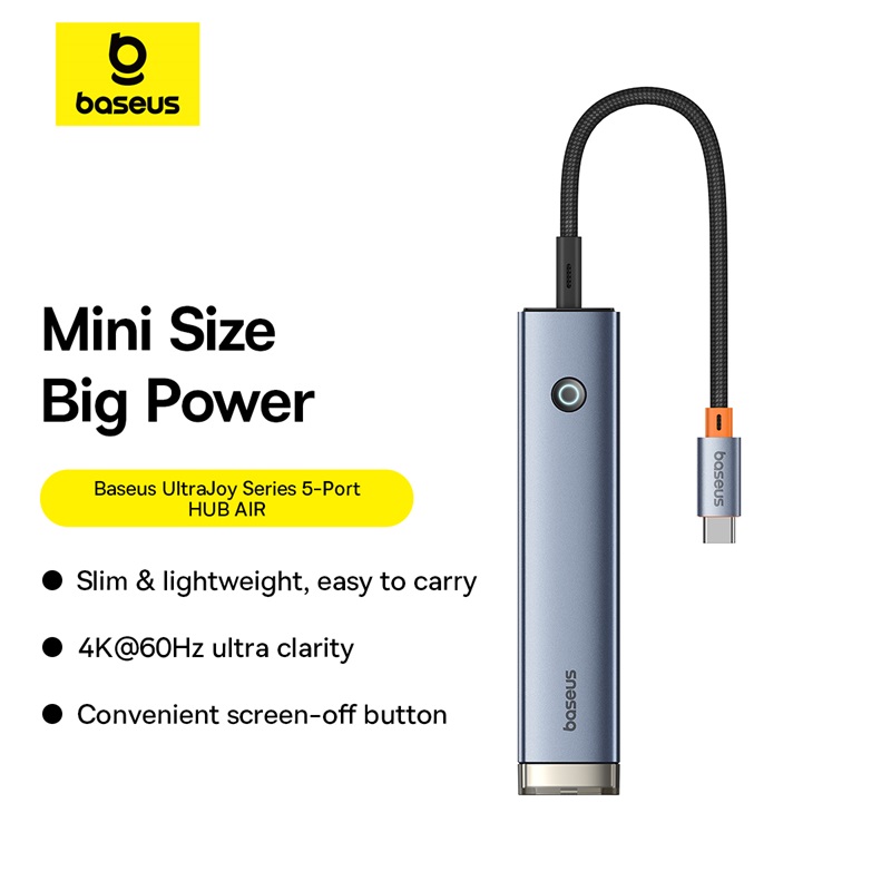 Hub Chuyển Đổi Đa Năng Baseus UltraJoy AIR | Siêu Mỏng Nhẹ, Tản Nhiệt BCT, Nhiều Cổng