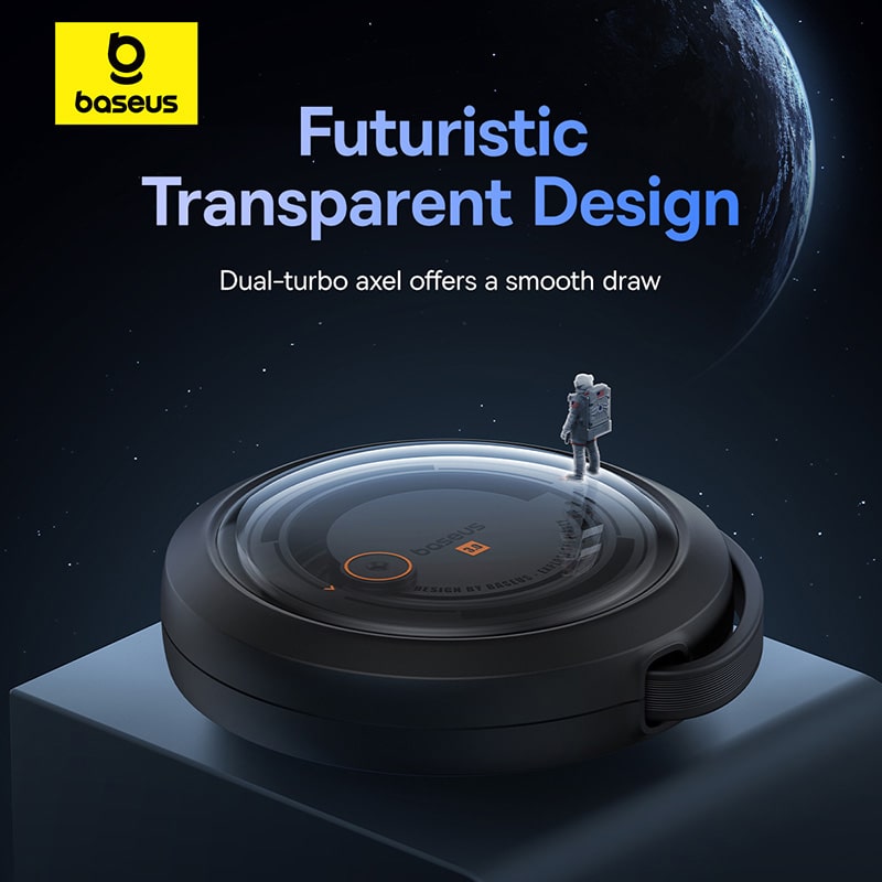 Cáp sạc Đa Năng Baseus Free2Draw Retractable Crystal Fast Charging Data Cable USB to M+L+C 3.5A
