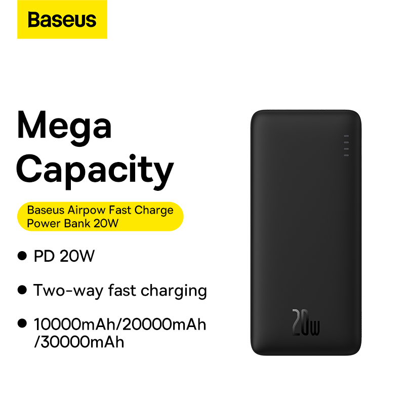 Sạc Dự Phòng Baseus Airpow 30000mAh Sạc Nhanh PD 20W | Dung Lượng Siêu Lớn, Sạc Nhanh 2 Chiều