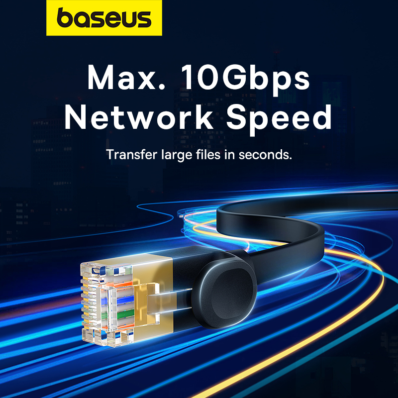 Cáp Mạng Baseus CAT7 10Gbps | Dây Dẹt 1.5mm, Siêu Mỏng, Chống Nhiễu, Chơi Game