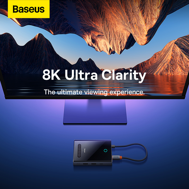 Hub Chuyển Đổi Baseus PioneerJoy Type-C | Hỗ Trợ Xuất Hình 4K/8K, Sạc Nhanh PD 100W