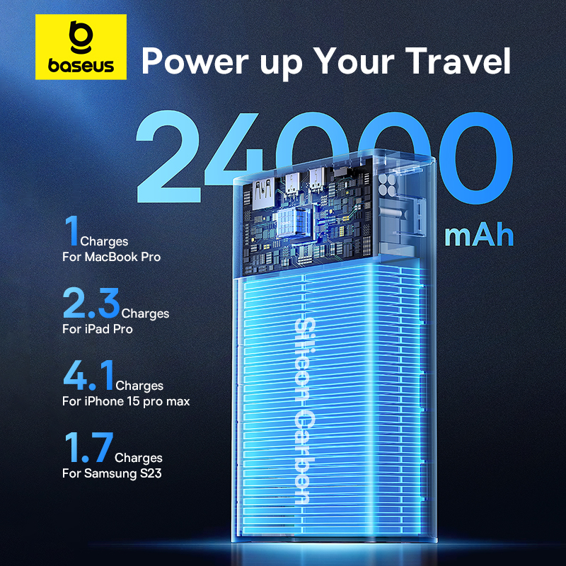 Pin Sạc Dự Phòng OS-Baseus Adaman Digital Display Fast Charge Power Bank 24000mAh 140W