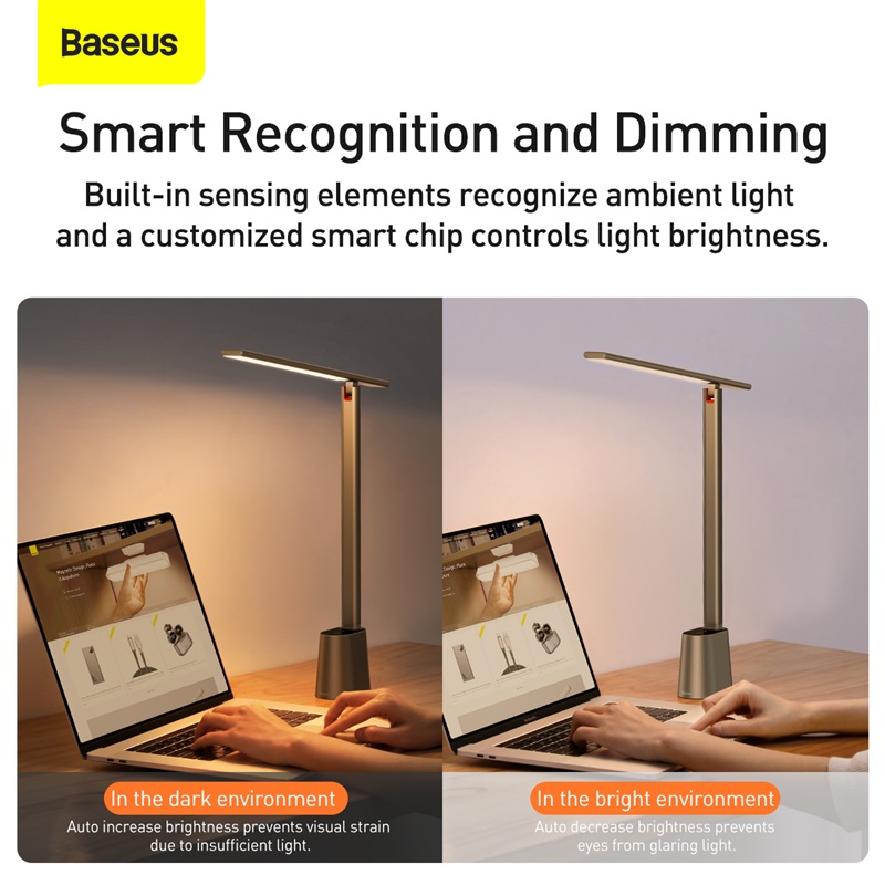 Đèn Để Bàn Baseus Smart Eye Series | Bảo Vệ Mắt, Ánh Sáng Thông Minh, Gấp Gọn