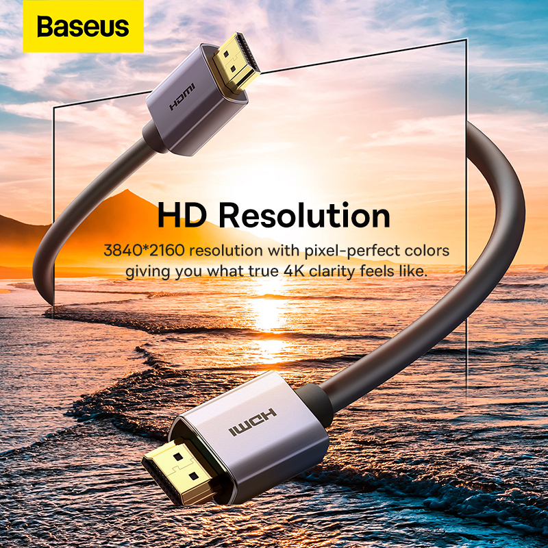 Cáp HDMI 2.0 Baseus High Definition | Hỗ Trợ 4K 60Hz, Vỏ Bọc Graphene Chống Nhiễu