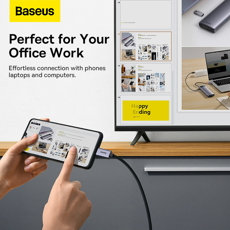 Cáp Chuyển Baseus High Definition Type-C to HDMI 4K@60Hz | Công Nghệ Graphene Chống Nhiễu Siêu Bền