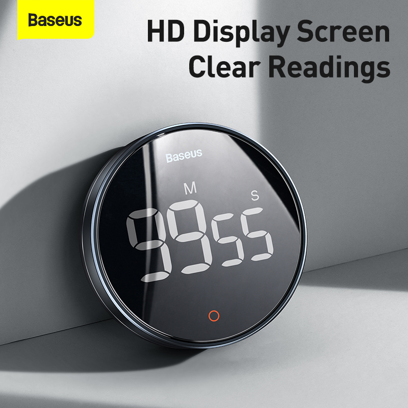 Đồng Hồ Bấm Giờ Baseus Heyo Pro | Dùng Nấu Ăn, Học Tập, Màn Hình LED, Xoay Vặn