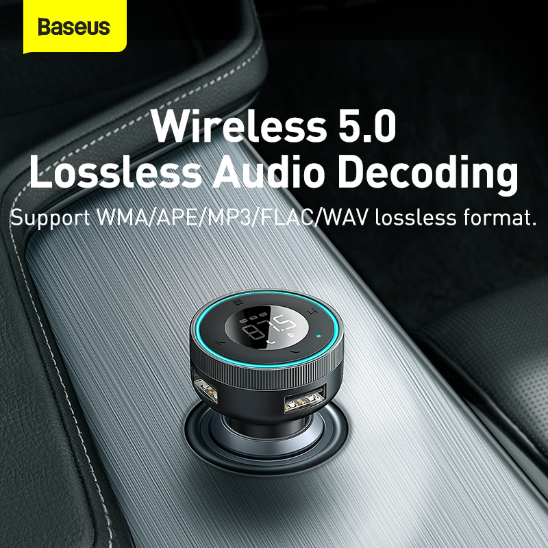 Tẩu Sạc Bluetooth Baseus Enjoy MP3 | Âm Thanh Lossless, Khử Ồn, Hỗ Trợ AUX/Thẻ Nhớ