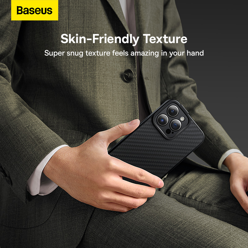Ốp Lưng Nam Châm Chống Bám Bẩn Baseus Synthetic Fiber Series Magnetic Phone Case cho iP14