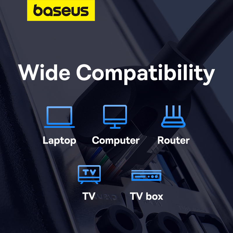 Cáp Mạng LAN Baseus CAT5 Chính Hãng | Dây Tròn Siêu Bền, Chơi Game & Xem Phim Không Giật Lag