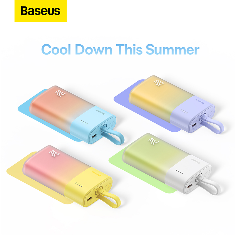 Sạc Dự Phòng OS-Baseus Popsicle Fast Charging Power Bank 5200mAh 20W (Kèm dây C to C 60W, 30cm, Trắng)