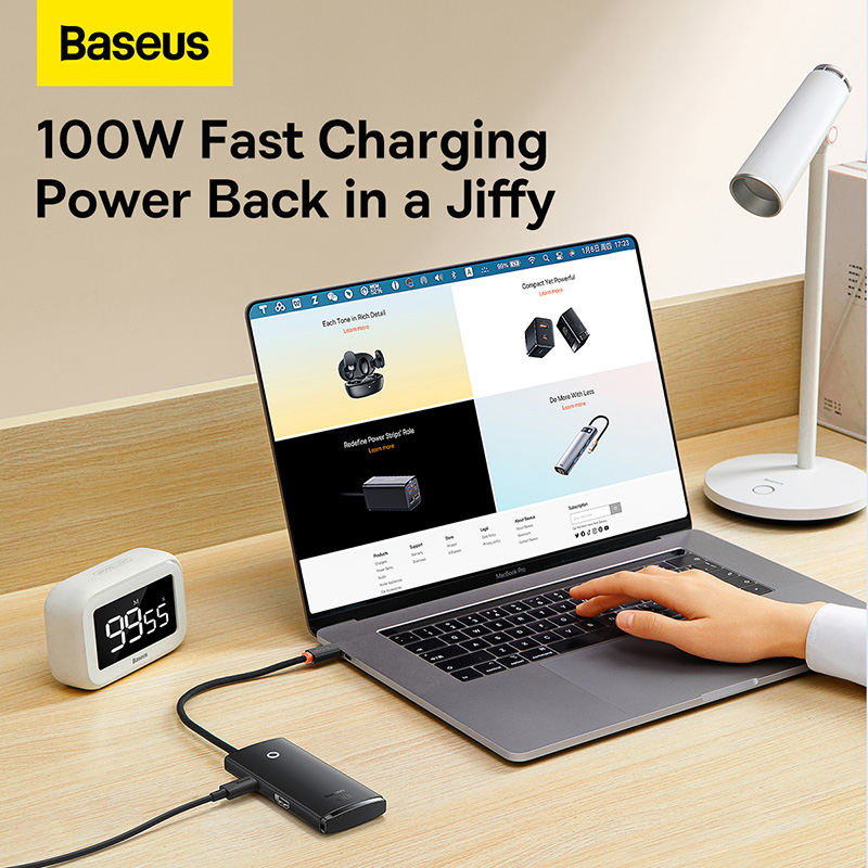 Hub Chuyển Đổi Baseus Lite 5 trong 1 | Xuất Hình HDMI 4K, 3xUSB 3.0, Sạc PD 100W