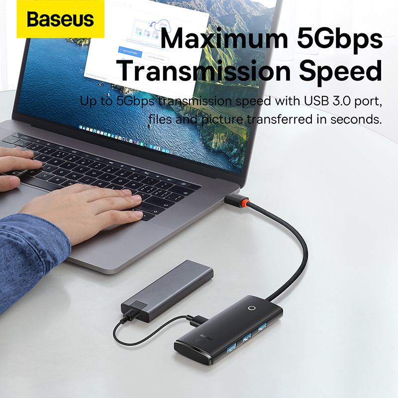 Hub Chuyển Đổi Baseus Lite Series Type-C | Mở Rộng 4 Cổng USB 3.0 Tốc Độ Cao 5Gbps