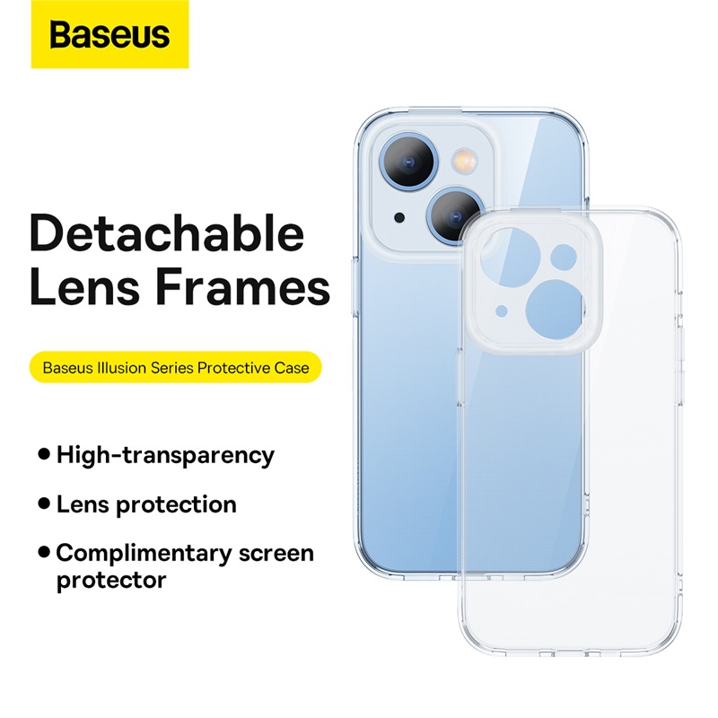 Ốp Lưng nhựa dẻo tặng kèm Cường Lực Baseus Illusion Series Protective Case For IP 14