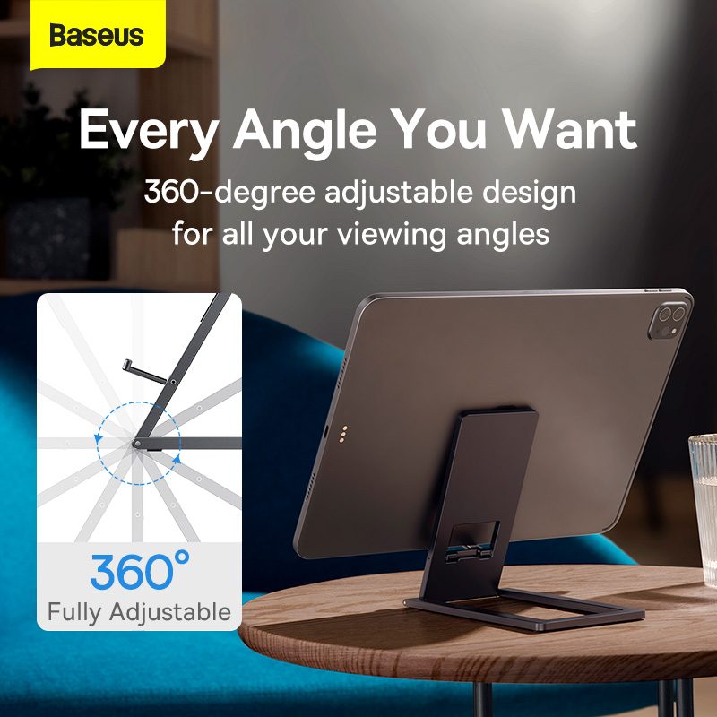Giá Đỡ Gấp Gọn Baseus Foldable Metal | Xoay 360°, Siêu Mỏng Gọn Cho Điện Thoại & Pad, Kim Loại