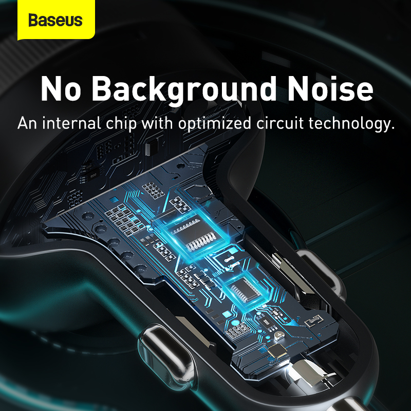 Tẩu Sạc Bluetooth Baseus Enjoy MP3 | Âm Thanh Lossless, Khử Ồn, Hỗ Trợ AUX/Thẻ Nhớ