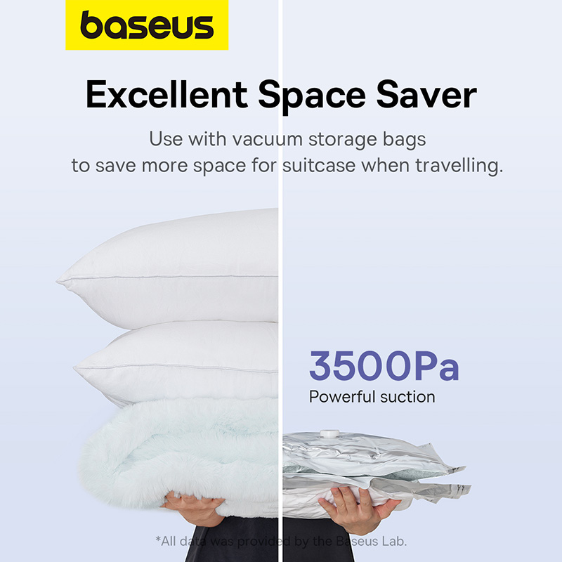 Máy Bơm Hơi Mini Baseus PocketGo Cho Dã Ngoại, Du Lịch | Bơm Nệm Hơi Siêu Tốc, Hút Chân Không