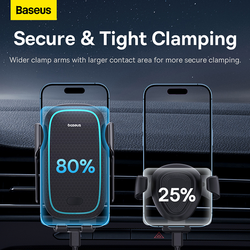 Giá Đỡ Điện Thoại Baseus Milky Way Pro | Kẹp Tự Động & Sạc Không Dây 15W Cho Ô Tô