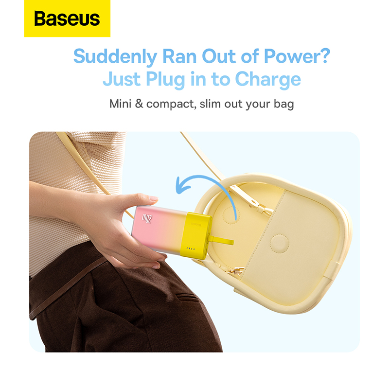 Sạc Dự Phòng Baseus Popsicle 5200mAh 20W | Kèm Sẵn Dây Sạc, Tùy Chọn Cáp Type-C / Ln