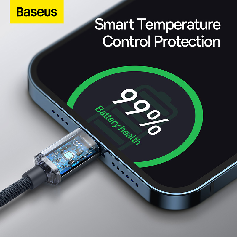 Cáp Sạc Baseus Crystal Shine 20W Type-C to Ln | Sạc Nhanh PD, Bện Vải Siêu Bền