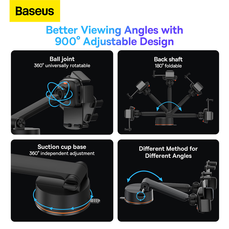 Giá Đỡ Điện Thoại Ô Tô Baseus Easy Control Pro | Tự Động Kẹp, Xoay 900 Độ Đa Năng