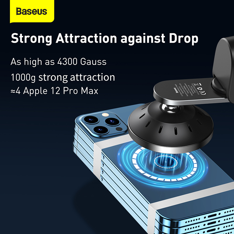 Đế Sạc Nhanh Không Dây Ô Tô Baseus Big Energy 15W | Giá Đỡ Hít Nam Châm, Kèm Đế Gắn Taplo & Cửa Gió