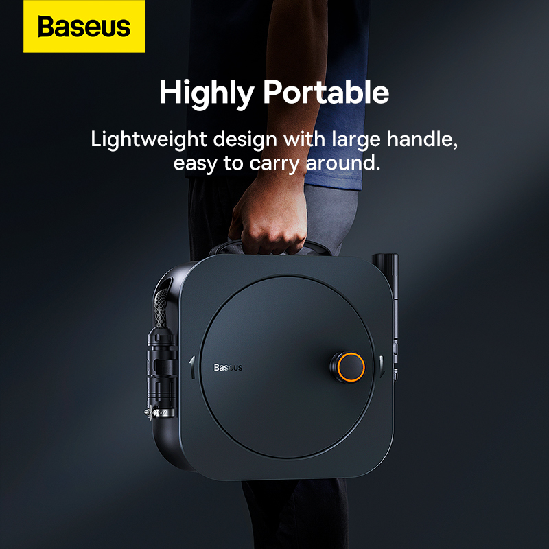 Vòi Xịt Rửa Ô Tô Baseus GF8 Tăng Áp | Tích Hợp Cuộn Dây, Xách Tay Tiện Lợi