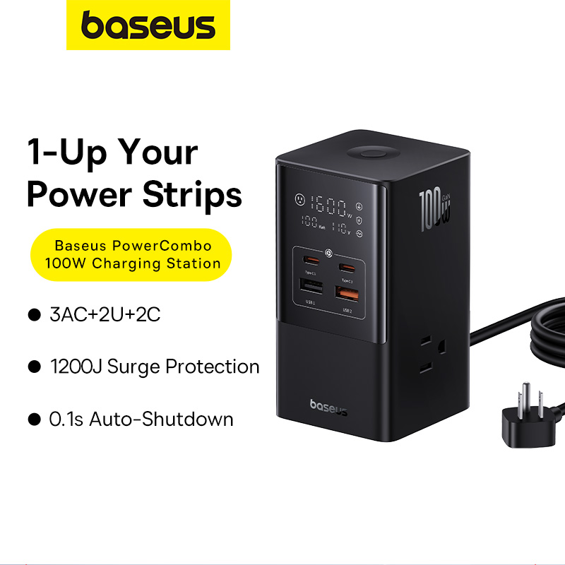 Trạm Sạc Nhanh Để Bàn Baseus 100W 7 trong 1 | Sạc Cùng Lúc Laptop & Điện Thoại, Tự Ngắt An Toàn 0.1s