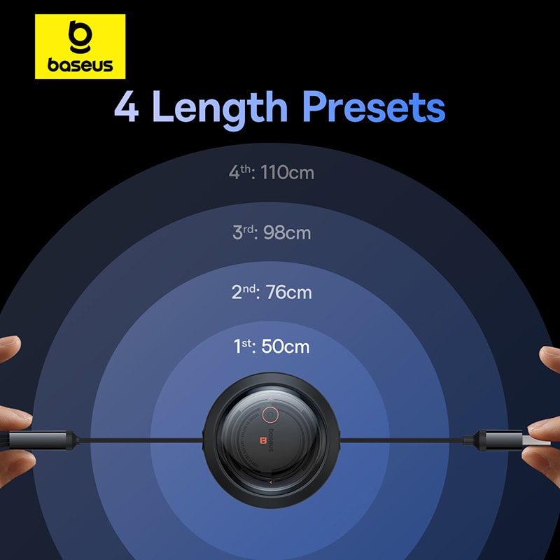 Cáp Sạc 3-in-1 Baseus Free2Draw USB to M+L+C 3.5A | Rút Gọn Siêu Tiện Lợi Vỏ Trong Suốt, Chống Rối