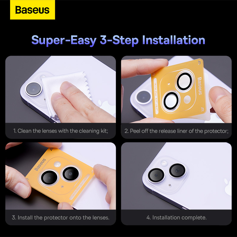 Kính Cường Lực Camera Baseus Corning Cho iP14 | Chống Va Đập & Chống Trầy Xước