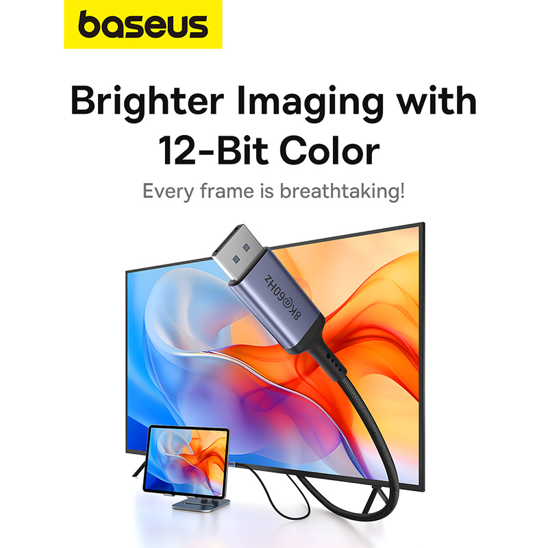 Cáp Baseus High Definition Type C to DP Gaming 240Hz | Hỗ Trợ 8K, 4K 144Hz, Dùng cho Laptop, PC