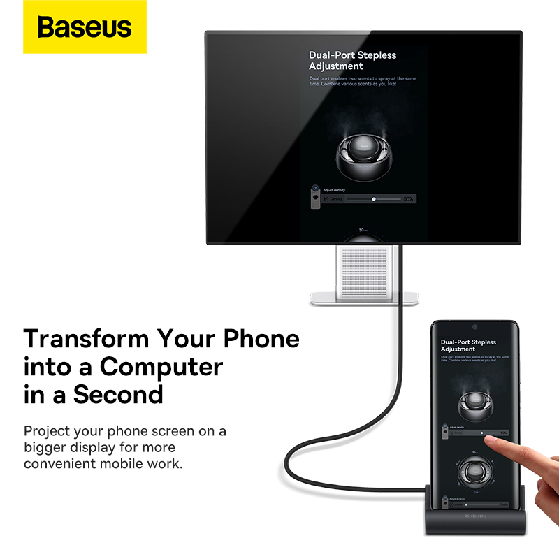 Hub Baseus Mate Docking Kết Nối Điện Thoại & Máy Tính | Hub 7 trong 1 PD 100W HDMI 4K
