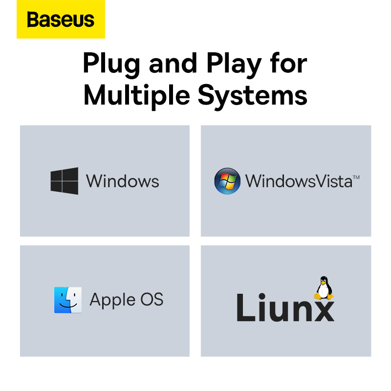 Hub chuyển đa năng Baseus Lite Series 6-Port Type-C HUB Docking Station (Type-C to HDMI+USB3.0*2+PD+SD/TF)