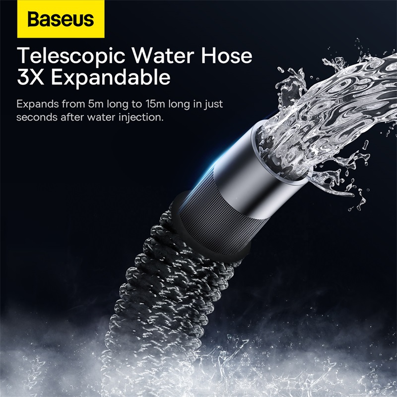 Bộ Vòi Xịt Rửa Xe Baseus GF3 | Tăng Áp Kép, Nút Bấm 1 Chạm, Nguyên Khối Chống Rò Rỉ, Siêu Nhẹ 109g