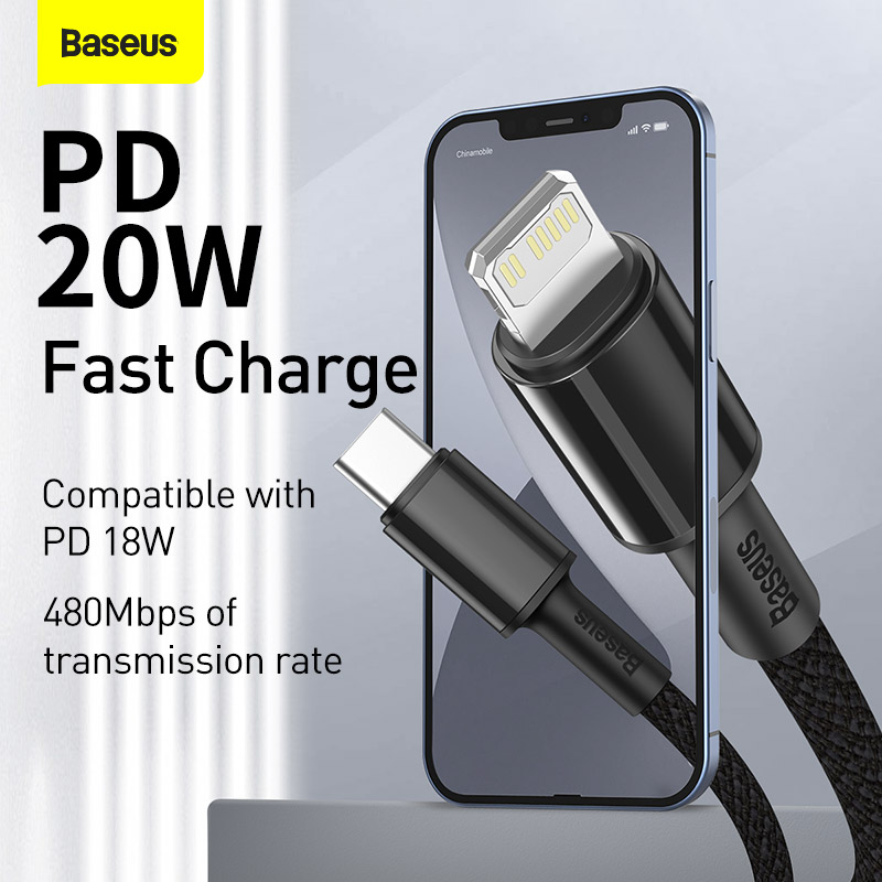 Cáp Sạc Nhanh Baseus High Density PD 20W Type-C to Ln | Dây Dù Siêu Bền