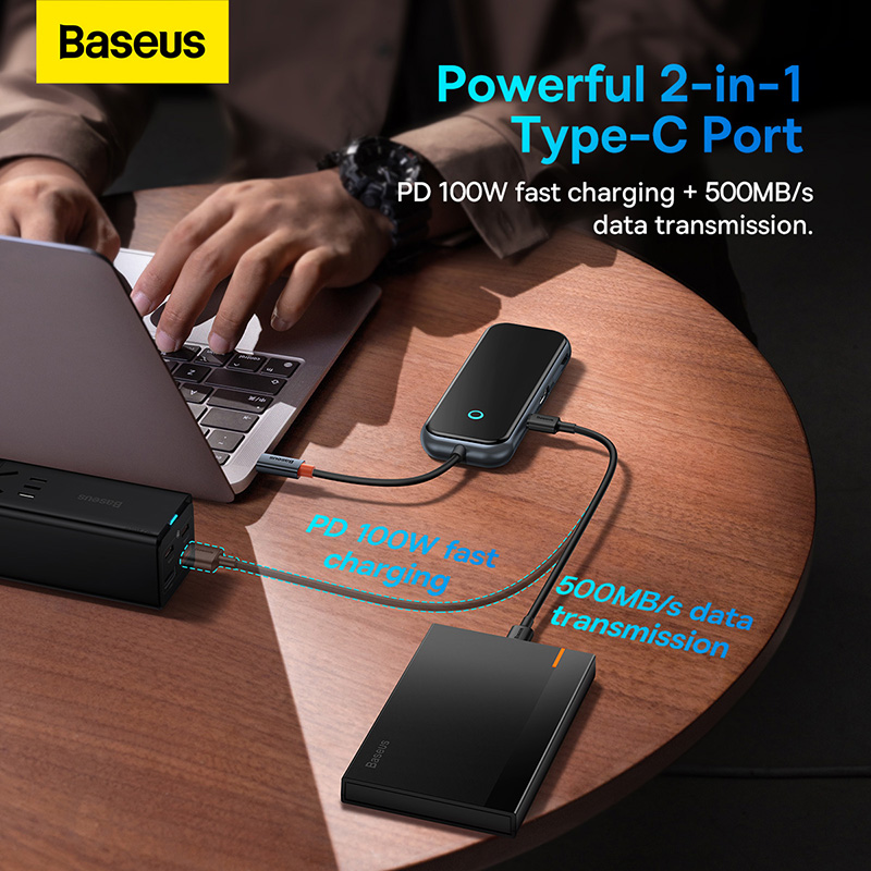 Bộ Hub Baseus AcmeJoy Đa Năng Cho Laptop | Thiết Kế Kính Sang Trọng, Nhiều Cổng USB/HDMI