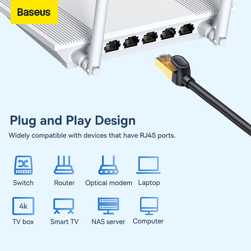 Cáp Mạng Baseus CAT7 Tốc Độ 10Gbps | Dây LAN Chống Nhiễu Hiệu Năng Cao