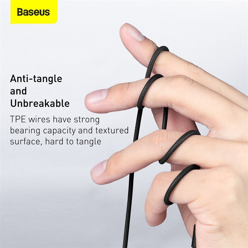 Tai Nghe Có Dây Baseus H19 Jack 3.5mm | Âm Thanh Vòm 6D Sống Động, Có Mic