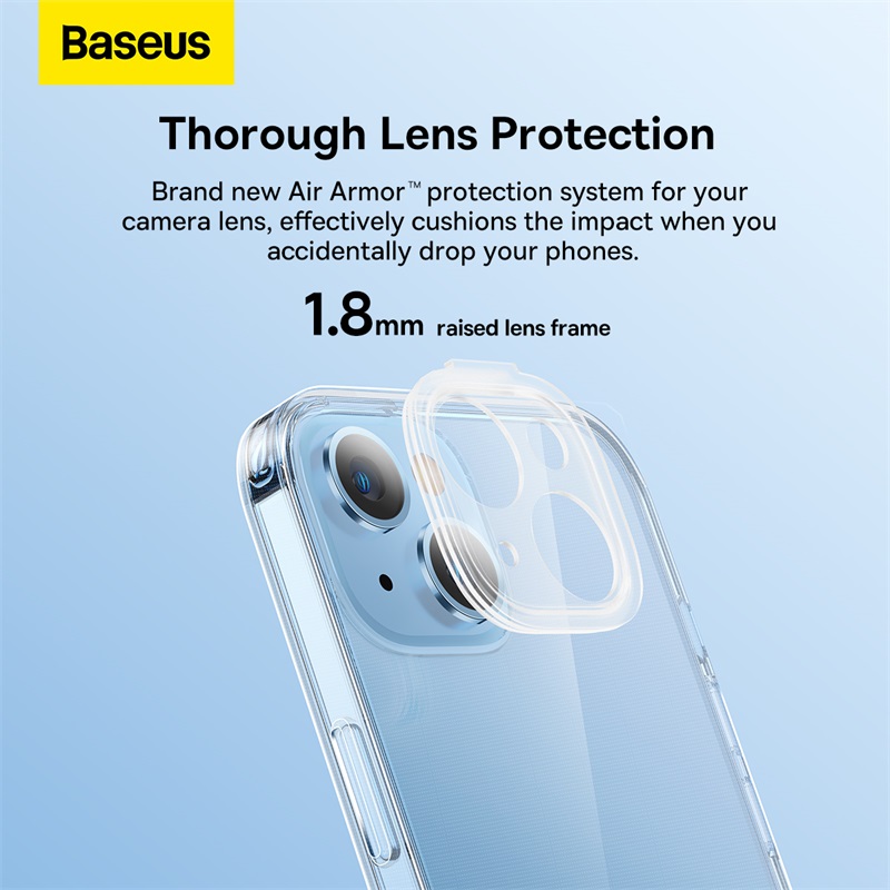 Ốp Lưng Baseus Illusion Cho iP 14 | Trong Suốt Chống Ố, Kèm 4 Viền Camera Đa Sắc, Tặng Cường Lực