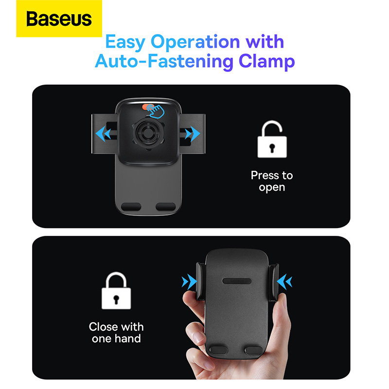 Giá Đỡ Điện Thoại Ô Tô Baseus Easy Control Pro | Tự Động Kẹp, Xoay 900 Độ Đa Năng