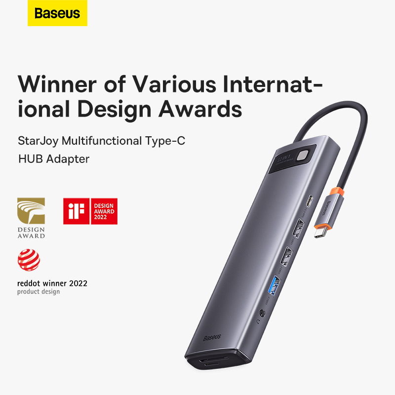 Hub Chuyển Đổi Baseus Metal Gleam Series Type-C | Mở Rộng Cổng Cho Macbook, Laptop