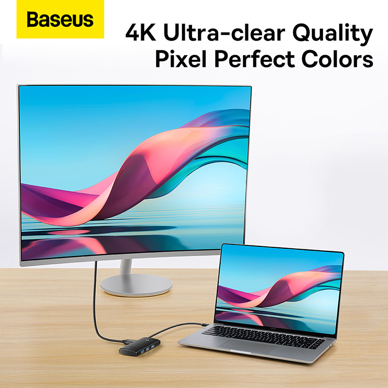 Hub Chuyển Baseus Lite 5 Trong 1 | HDMI 4K@30Hz, Sạc Nhanh PD 100W