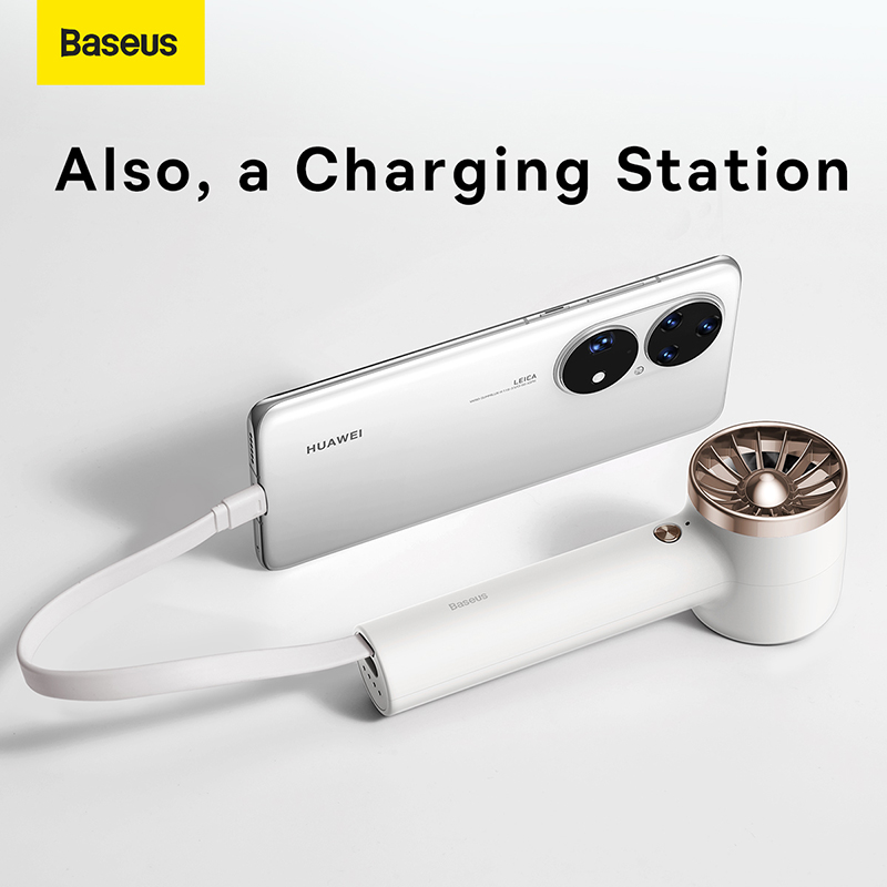 Quạt Mini Cầm Tay Baseus 2000/4000mAh | 3 Tốc Độ Gió, Mát Lạnh Tức Thì (4000mAh)